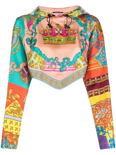 versace silk hoodie|Versace hoodie women.